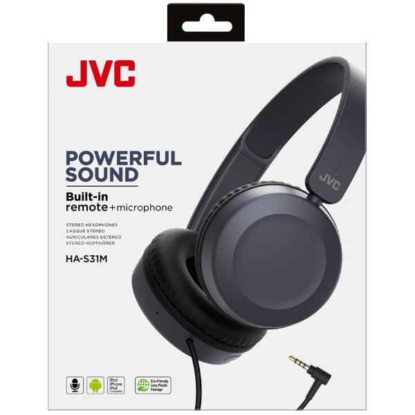 Фото - Навушники накладні дротові JVC HA-S31M Blue
